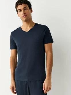 New Next Slim Fit 100% Cotton V-Neck Layering T-Shirts 5 Pack Mixed