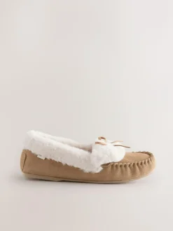 Clearance Next Mocha Brown Moccasin Suede Slippers