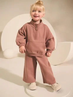 Clearance Next Mocha Brown Quarter Zip Sweatshirt (3mths-7yrs)