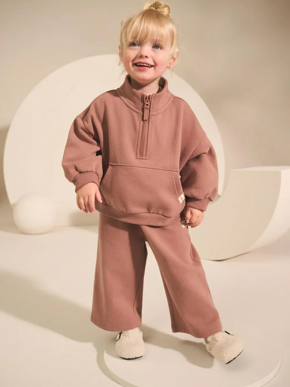 Clearance Next Mocha Brown Quarter Zip Sweatshirt (3mths-7yrs)