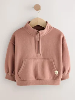 Clearance Next Mocha Brown Quarter Zip Sweatshirt (3mths-7yrs)