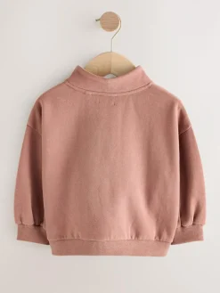 Clearance Next Mocha Brown Quarter Zip Sweatshirt (3mths-7yrs)