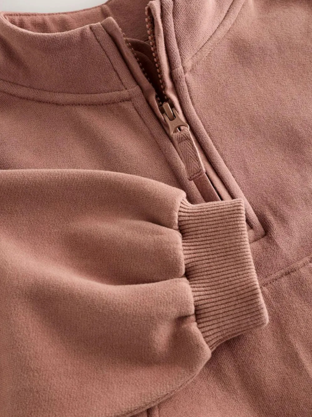 Clearance Next Mocha Brown Quarter Zip Sweatshirt (3mths-7yrs)