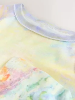 Next Monet Graphic License Long Sleeve Washed Effect Raw Seam T-Shirt