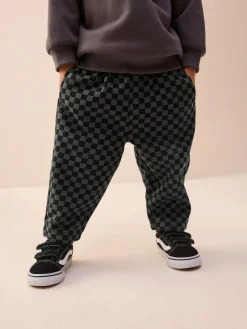 Next Mono Checkerboard Single Wide Leg Jersey Joggers (3mths-7yrs)^BOY Joggers|Jeans & Joggers