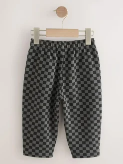 Next Mono Checkerboard Single Wide Leg Jersey Joggers (3mths-7yrs)^BOY Joggers|Jeans & Joggers