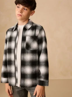 Next Check Zip Through Overshirt (3-16yrs)^BOY Shirts|Coats & Jackets