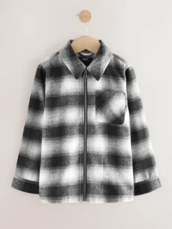 Next Check Zip Through Overshirt (3-16yrs)^BOY Shirts|Coats & Jackets