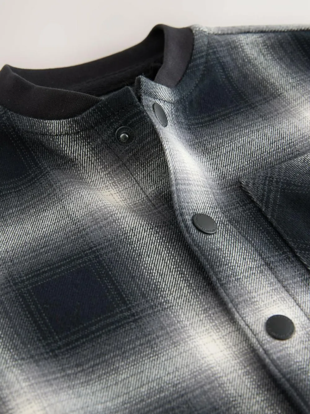 Discount Next Mono Core Check Long Sleeve Baseball Collar Check Shirt (3mths-7yrs)