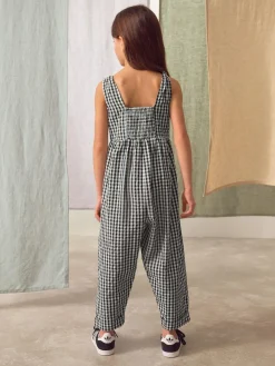 Outlet Next 100% Cotton Barrel Playsuit (3-16yrs) Mono Gingham
