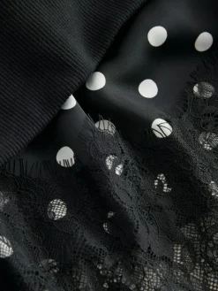 Best Next Mono Spot 2-In-1 Sweatshirt With Satin Midi Skirt