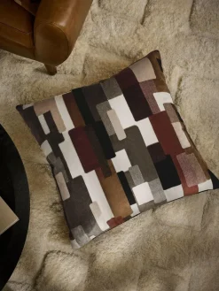 Online Next Monochrome 59 x 59cm Orson Cut Velvet Cushion