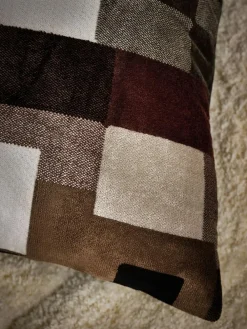 Online Next Monochrome 59 x 59cm Orson Cut Velvet Cushion