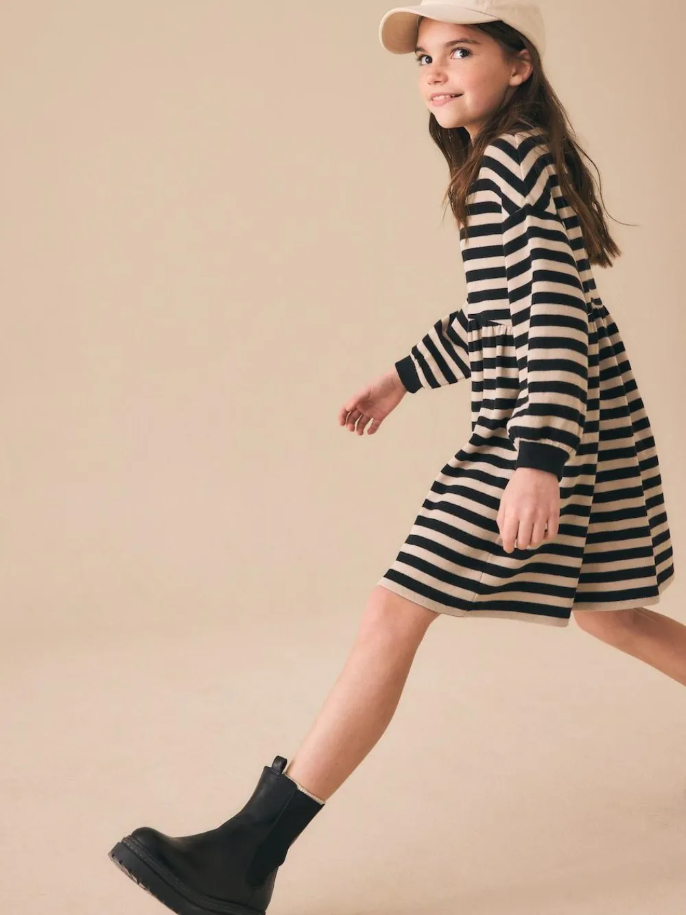 Next Monochrome Cosy Rib Jumper Dress (3-16yrs)^ Dresses|Knitwear & Sweaters