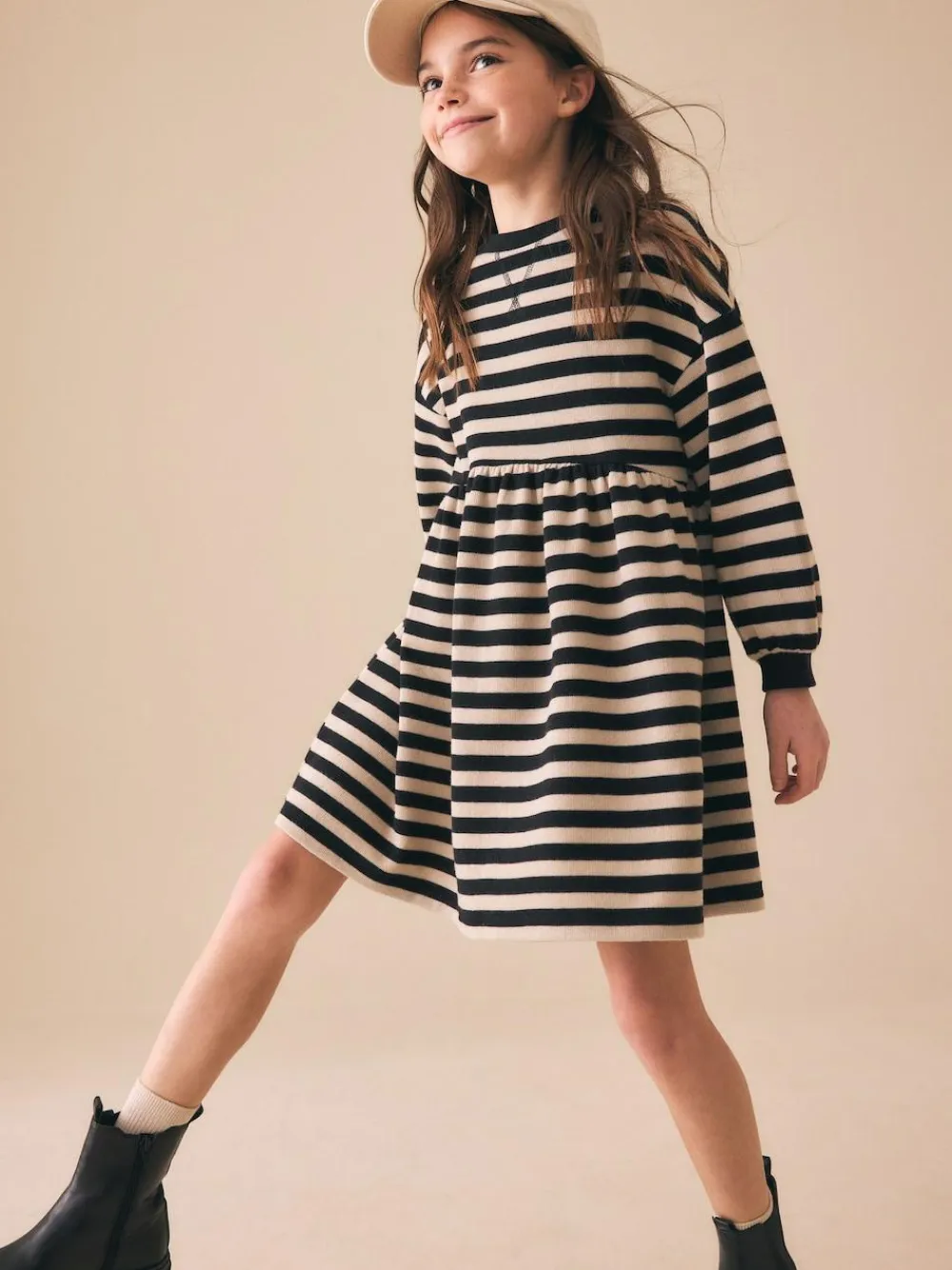 Next Monochrome Cosy Rib Jumper Dress (3-16yrs)^ Dresses|Knitwear & Sweaters