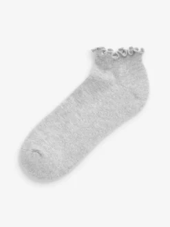 Next Monochrome Frill Top Cushion Sole Trainer Socks 4 Pack^Women Socks & Tights