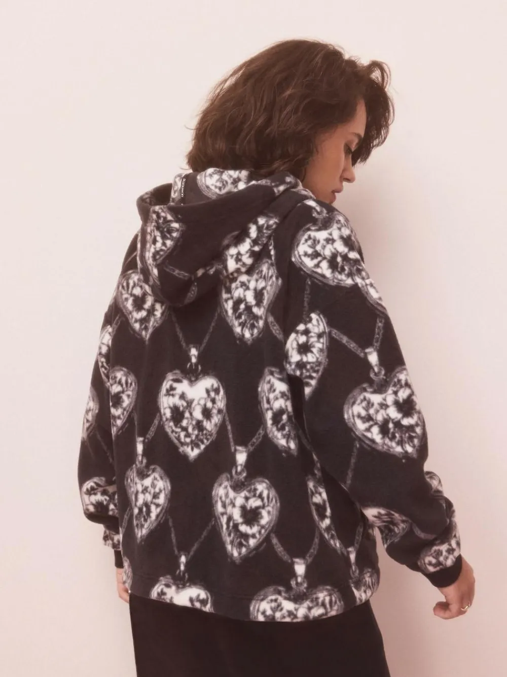 Next Monochrome Heart and Locket Half Zip Polar Fleece^Women Hoodies & Sweatshirts|Coats & Jackets