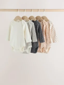 Sale Next Monochrome Long Sleeve Baby Bodysuits 5 Pack
