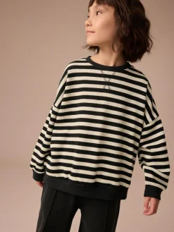 Clearance Next Monochrome Oversized Cosy Rib Sweatshirt (9mths-16yrs)