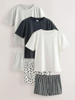 Next Monochrome Short Set Pyjamas 3 Pack^Women Pyjamas