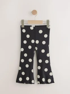 Best Next Monochrome Spot Rib Flare Leggings (3mths-7yrs)