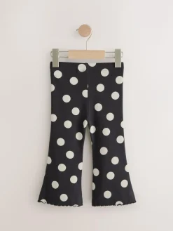 Best Next Monochrome Spot Rib Flare Leggings (3mths-7yrs)
