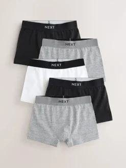 Next Monochrome Trunks 5 Pack (1.5-16yrs)^BOY Underwear