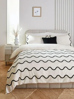Next Monochrome Tufted Wave 100% Cotton Duvet Cover and Pillowcase Set^ Bedsets & Duvet Covers