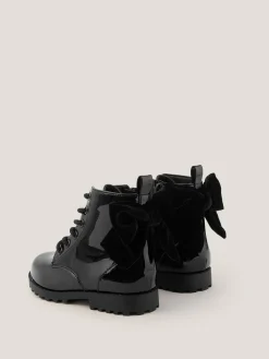 Monsoon Bow Patent Lace Up Boots^ Baby Boots|Boots