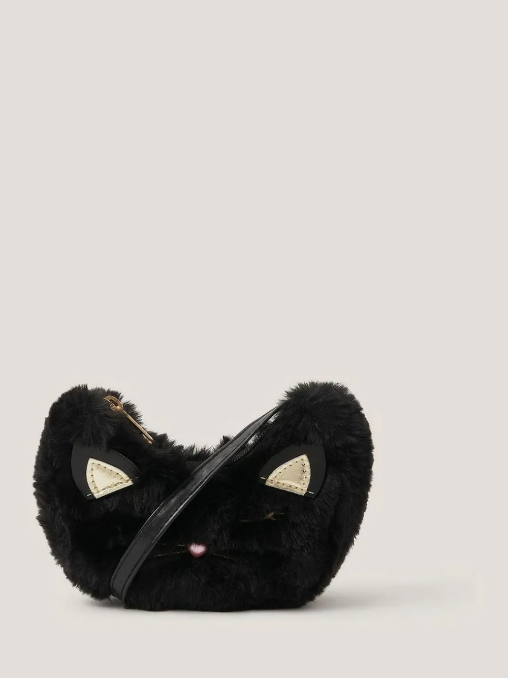 Sale Monsoon Black Fluffy Cat Cross-Body Bag
