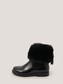 Best Monsoon Fur Chelsea Boots Black