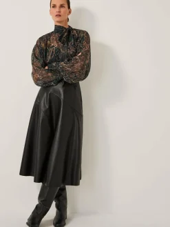 Monsoon Marnie Faux Leather Midi Skirt^Women Skirts