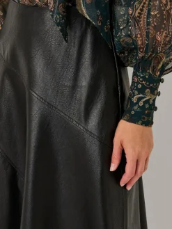 Monsoon Marnie Faux Leather Midi Skirt^Women Skirts