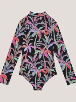 Best Monsoon Black Tropical UPF50+ Long Sleeve Swimsuit