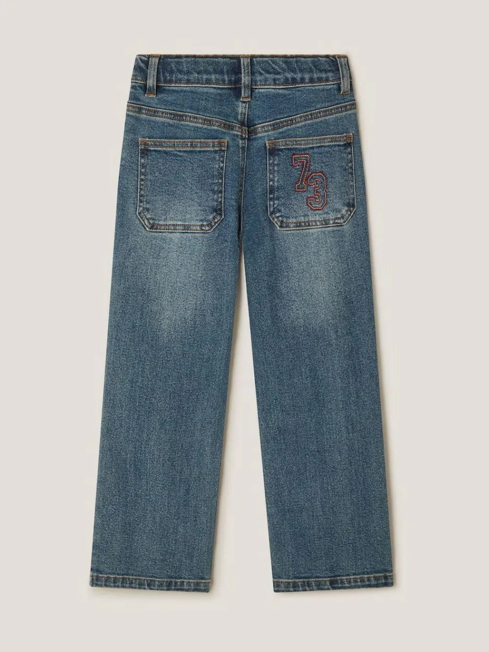 Discount Monsoon Blue 73 Logo Straight Leg Jeans
