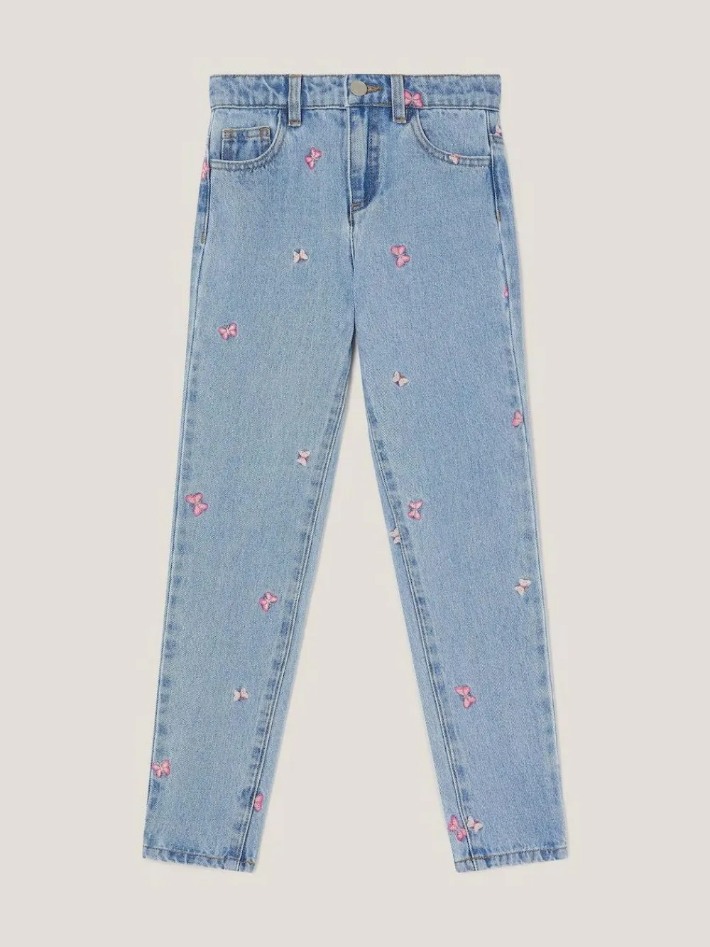 Monsoon Blue Butterfly Embroidered Straight Leg Jeans^ Jeans & Joggers|Jeans