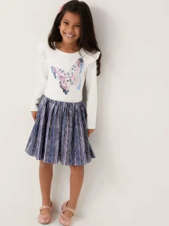 Monsoon Blue Butterfly Sequin Disco Dress^ Dresses