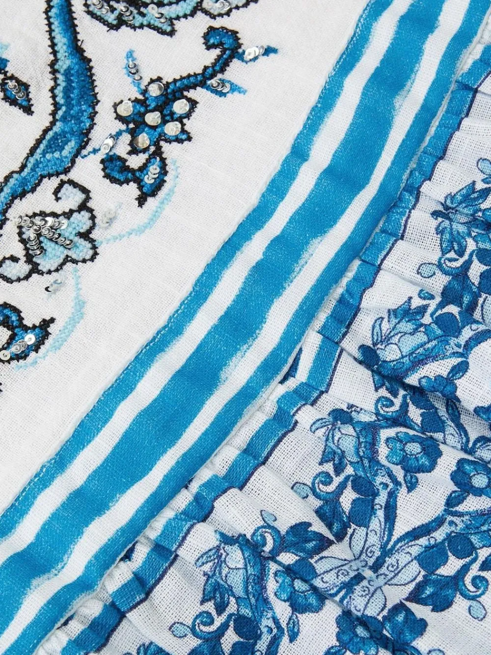 Clearance Monsoon Blue Calista Floral Print Frilly Playsuit