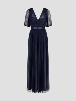 Monsoon Ellie Sheer Sleeve Plunge Tulle Maxi Dress^Women Maxi Dresses