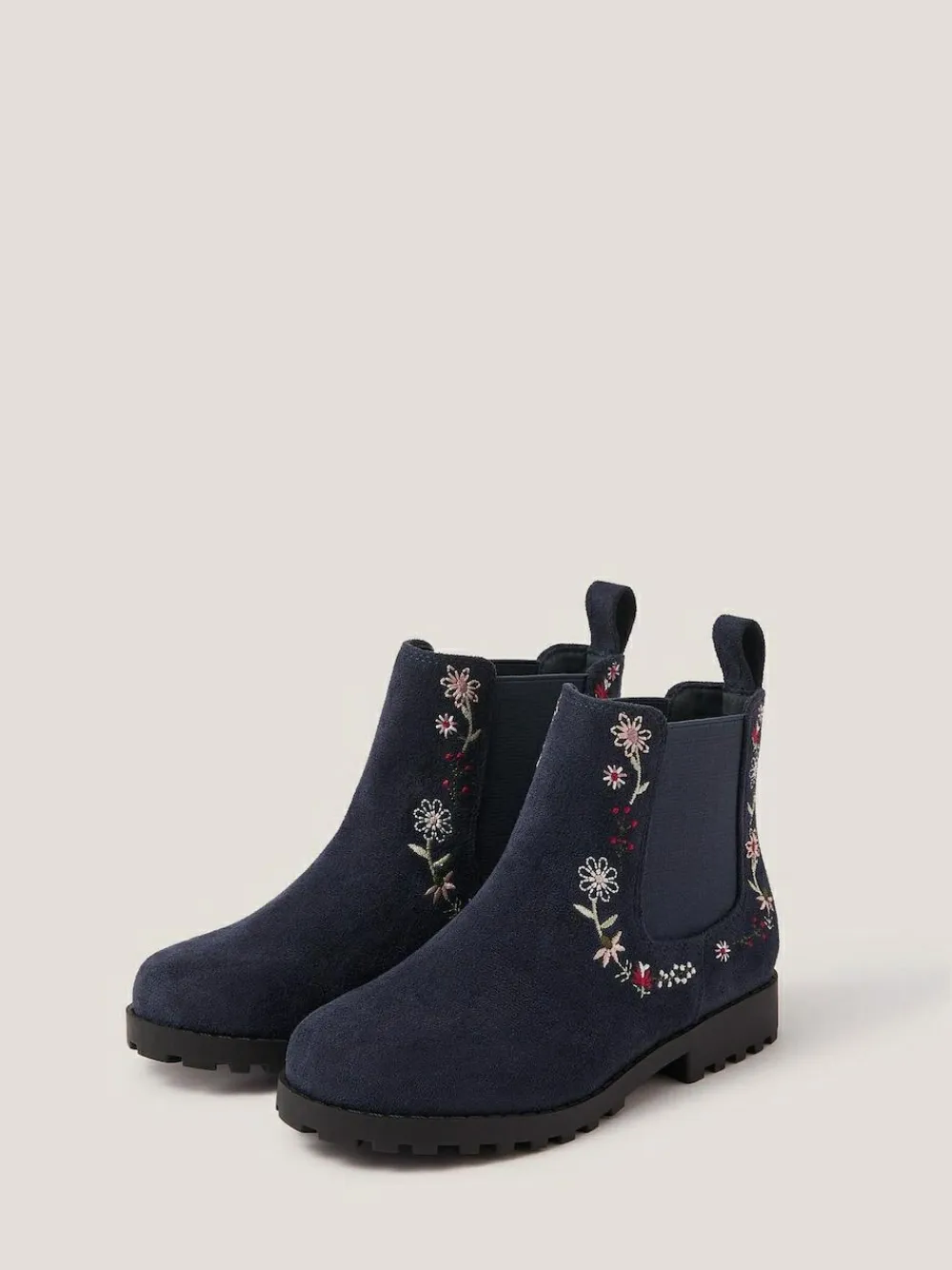 Monsoon Blue Floral Embroidered Chelsea Boots^ Baby Boots|Boots