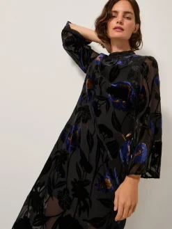 Monsoon Blue Giselle Sheer Floral Devoré Midi Dress^Women Occasion Dresses|Midi Dresses