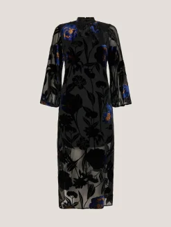 Monsoon Blue Giselle Sheer Floral Devoré Midi Dress^Women Occasion Dresses|Midi Dresses