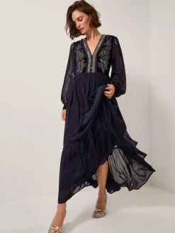 Monsoon Blue Joanna Velvet Sequin Embellished Maxi Dress^Women Maxi Dresses