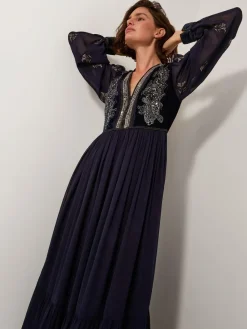 Monsoon Blue Joanna Velvet Sequin Embellished Maxi Dress^Women Maxi Dresses