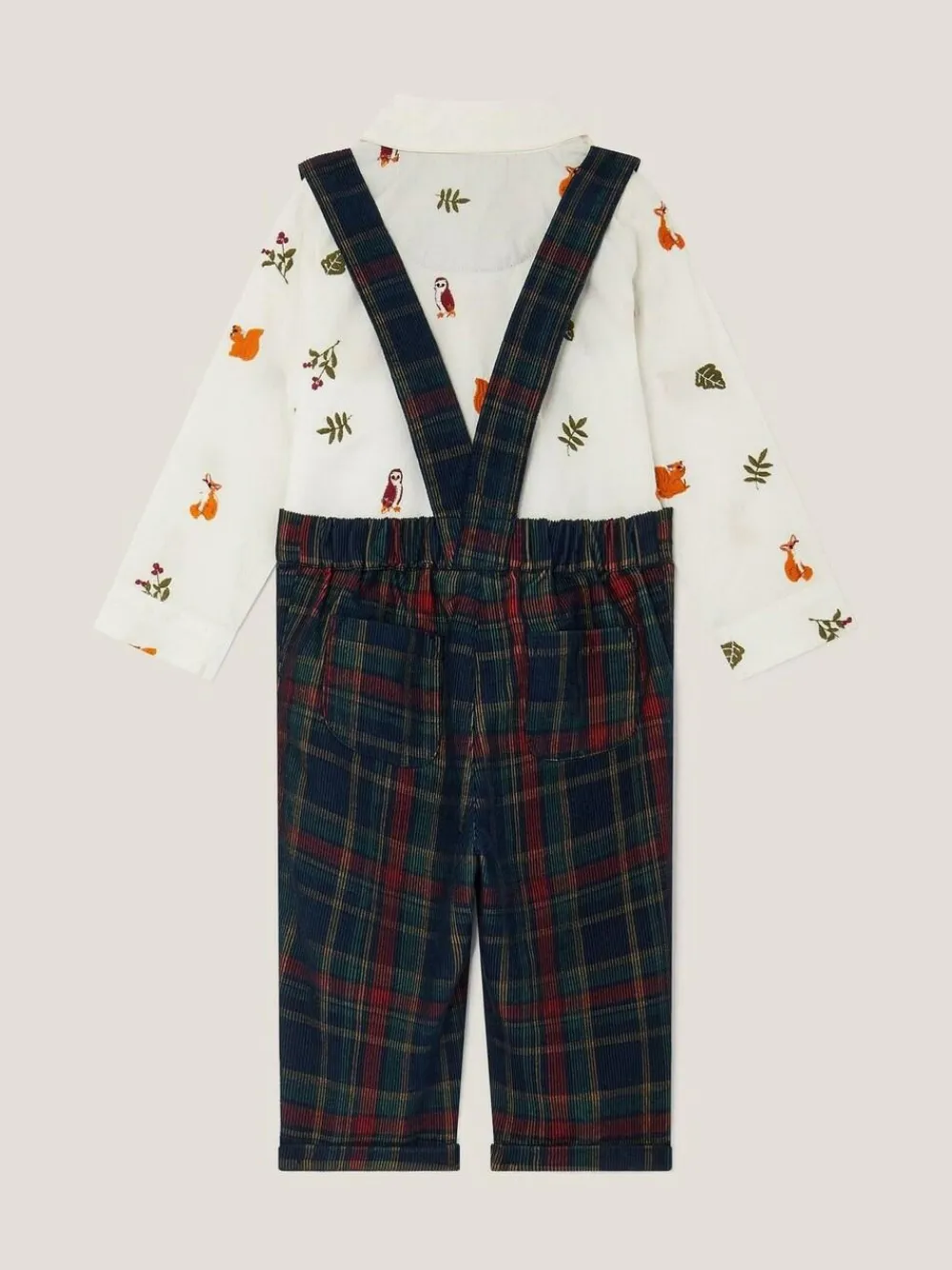 Best Monsoon Blue Newborn Woodland Shirt & Dungarees Set