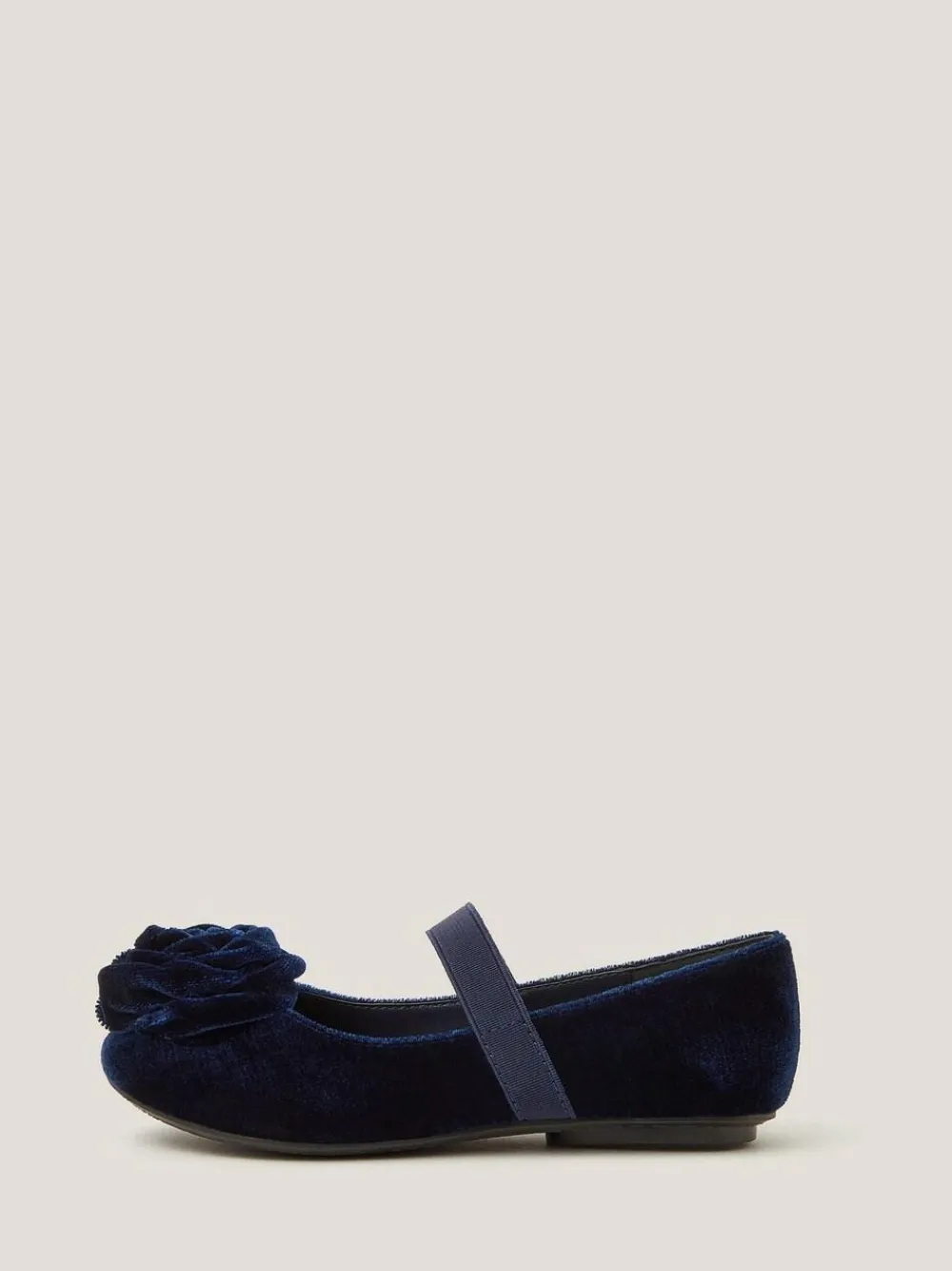 Sale Monsoon Blue Rosette Velvet Strap Ballet Flats
