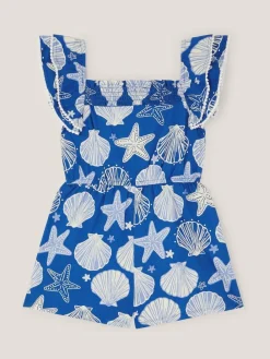 Monsoon Blue Shell Print Playsuit^ Jumpsuits & Playsuits