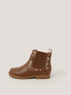 Monsoon Brown Flower Emb Boots^ Boots & Wellies