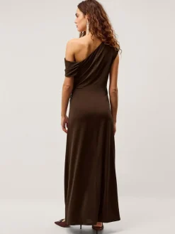 Monsoon Brown Trina Asymmetrical Embellished Jersey Maxi Dress^Women Maxi Dresses