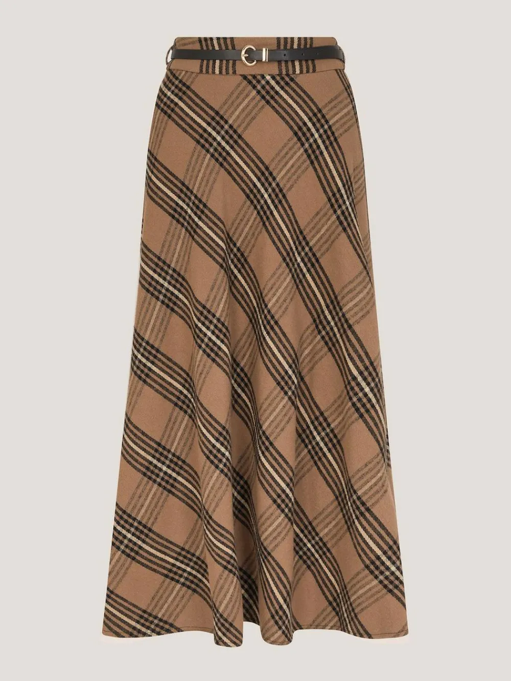 Discount Monsoon Brown Willa Check Midi Skirt